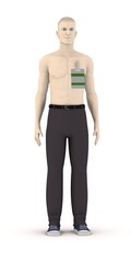 Fototapeta premium 3d render of artifical character with ID badge