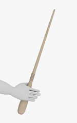 3d render of cartoon character with magic wand