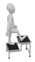 Fototapeta premium 3d render of cartoon character with stairs