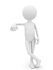 3d person leaning over white background