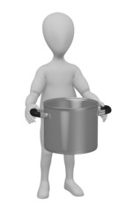 3d render of cartoon character with pot