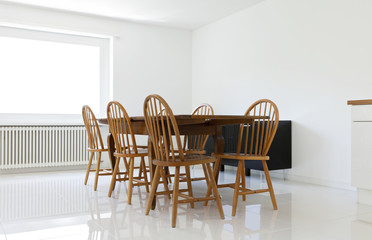 interior house,  dining table and chairs