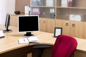 monitors in a modern office