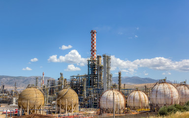 Oil refinery daylight view