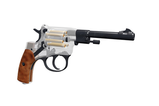 Model Rewolweru Nagant części przezroczyste