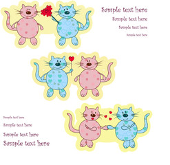 Obraz premium Ridiculous enamoured cats