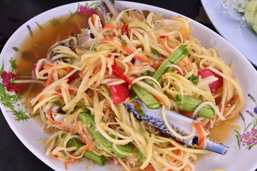 papaya salad with horse crab