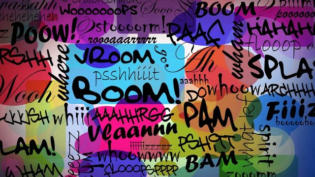 Strip cartoon comics text colored bubbles cloud animation