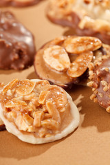 chocolate sweets with almond