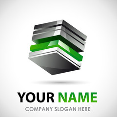 Green Logo Business design 3D