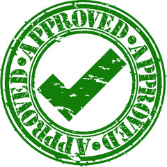approved rubber stamp, vector illustration
