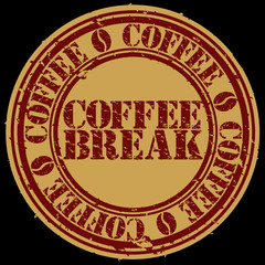 coffee break stamp, vector illustration