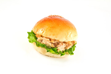 Fresh burger with tuna