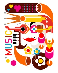 Gordijnen Music - vector poster ©  danjazzia