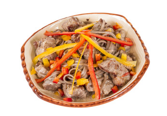 Asian style noodle with pork , spicy and yummy delicious