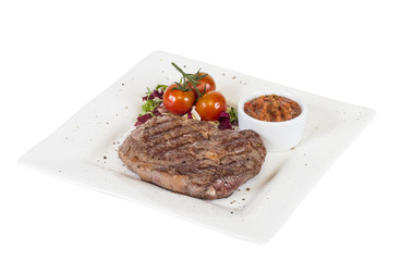 Grilled Beef Steak Isolated On a White Background