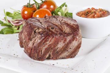 Grilled Beef Steak Isolated On a White Background