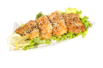 Roasted fish with lemon