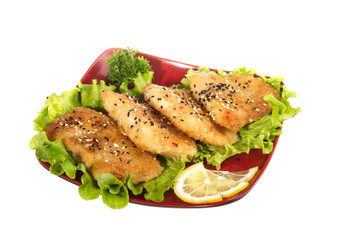 Roasted fish with lemon