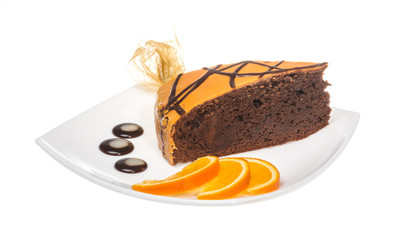 Slice of chocolate cake