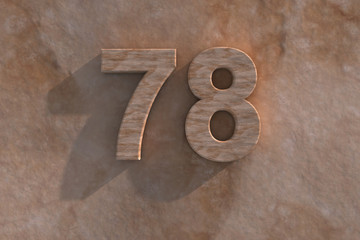 78 in numerals in mottled sandstone