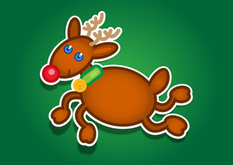 Christmas Reindeer Vector Sticker
