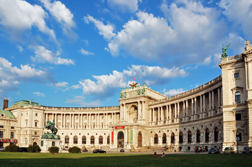 Austrian National Library under picturesque cloudy sky