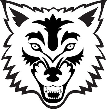 Wolf face tattoo
