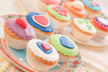 Colorful and decorative cakes. Home cooking.