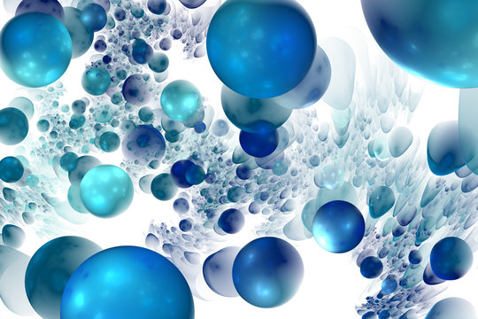 Abstract Blue Bubbles Background