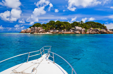 Tropical island and boat