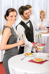 Catering service at company event offer champagne