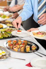 Snacks buffet at business company meeting