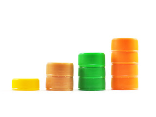 Pile of plastic caps
