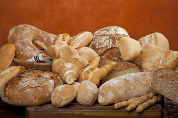 pane cotto al forno, assortimento