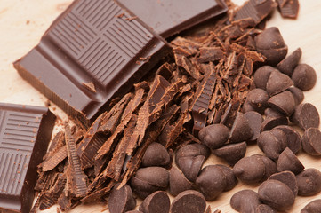 Chocolate in different shapes