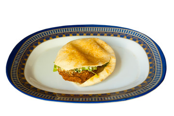 Flat Bread Pita Sandwich Falafel Isolated