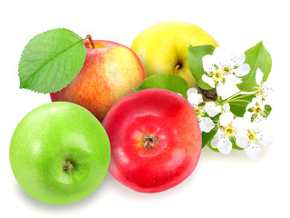 Heap of fresh motley apples
