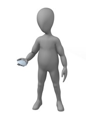 3d render of cartoon character with shell