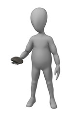 3d render of cartoon character with shell