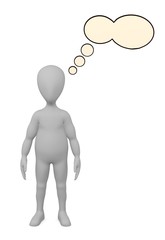 3d render of cartoon character with speech bubble