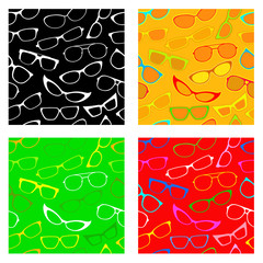 Seamless Patters Collection with Sunglasses and Glasses