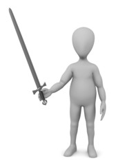 3d render of cartoon character with sword