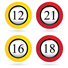 Vector age limit symbol set