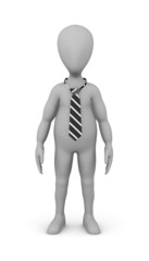 3d render of cartoon character with tie
