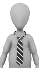 3d render of cartoon character with tie