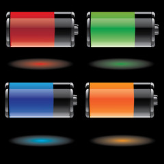 Vector color transparent battery set