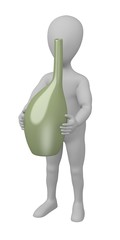 3d render of cartoon character with vase