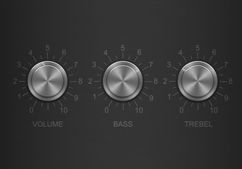 User Interface Volume, Bass, Trebel