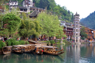 Naklejka premium Город Фенгхуан. Провинция Хунань. Китай.